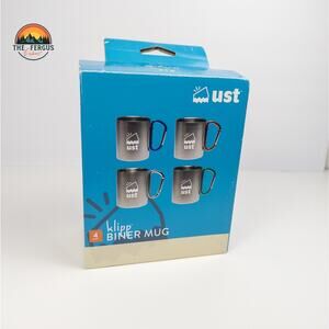 UST KLIPP Biner Mug 1.0 with 9 Fl Oz, Carabiner Handle and Stainless Set Of 4